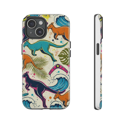 Tough Cases — Colorful Surfing Kangaroo Phone Case