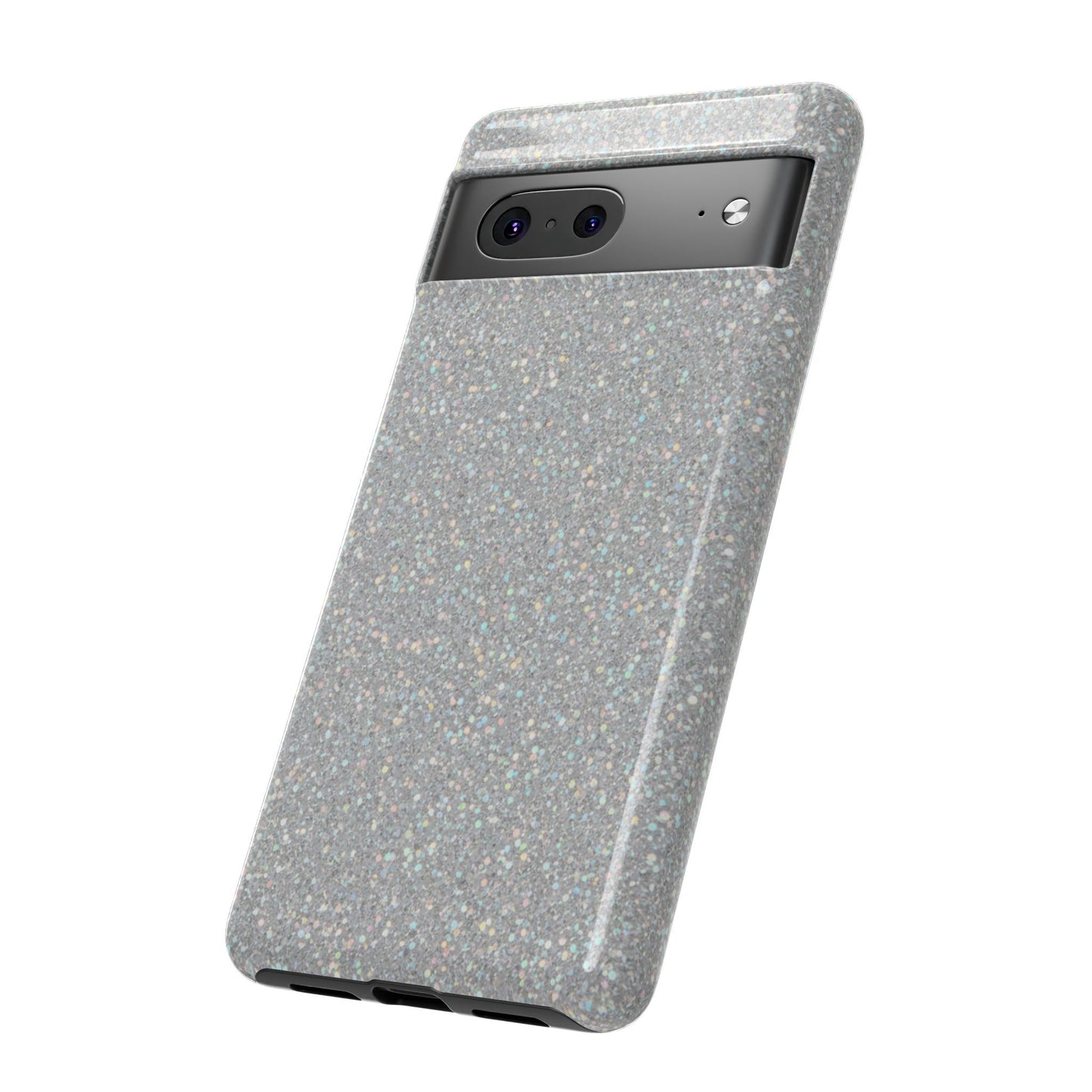 Glitter Silver Tough Phone Case — Sparkling Protective Phone Case