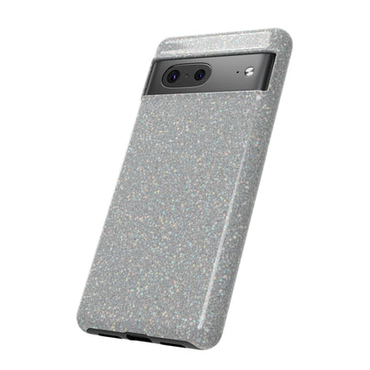 Glitter Silver Tough Phone Case — Sparkling Protective Phone Case