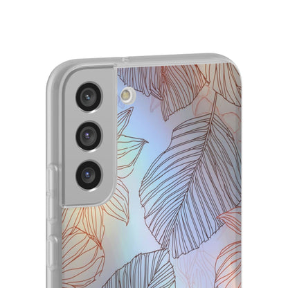 Floral Holographic Phone Case — Iridescent Leaves & Flowers Flexi Case