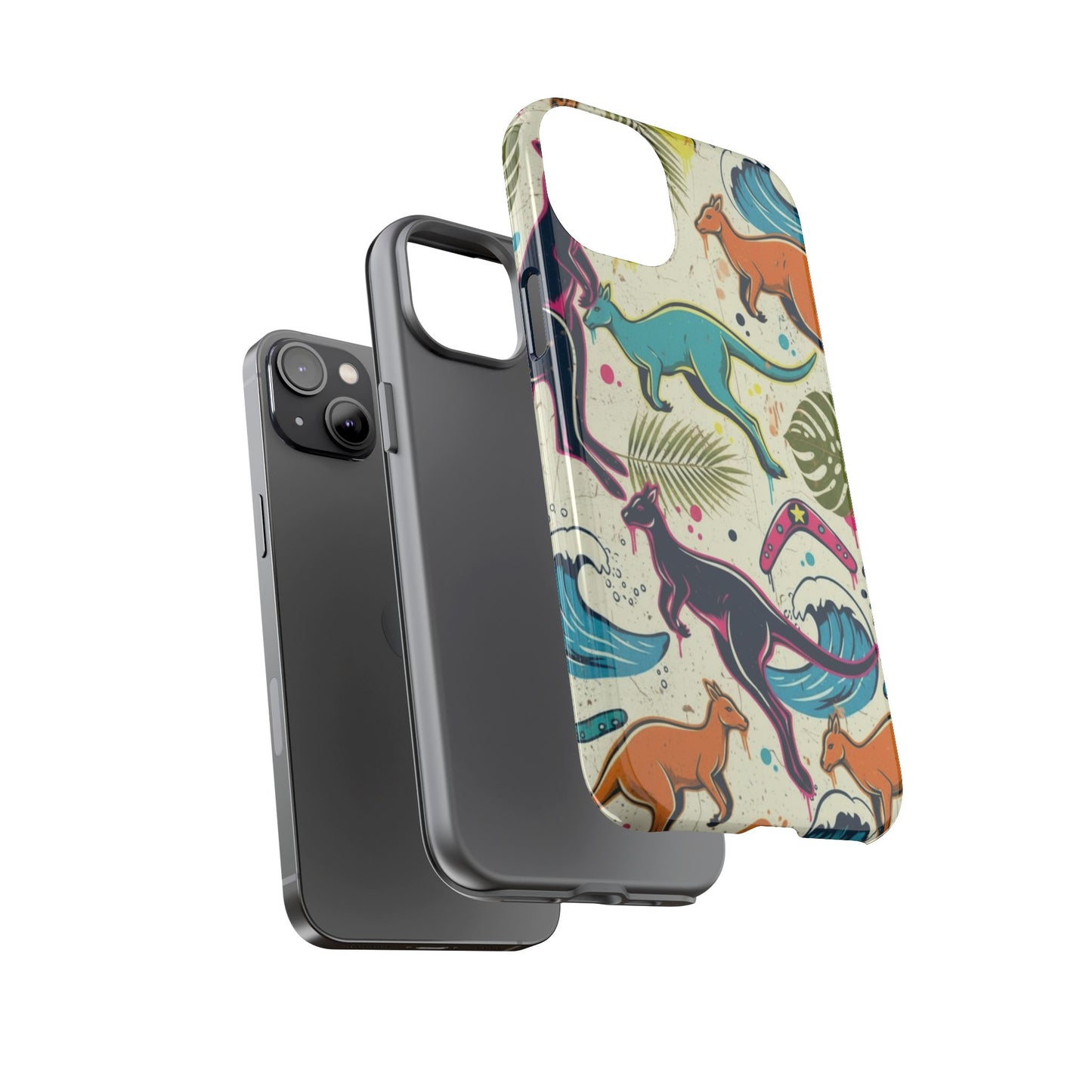 Tough Cases — Colorful Surfing Kangaroo Phone Case