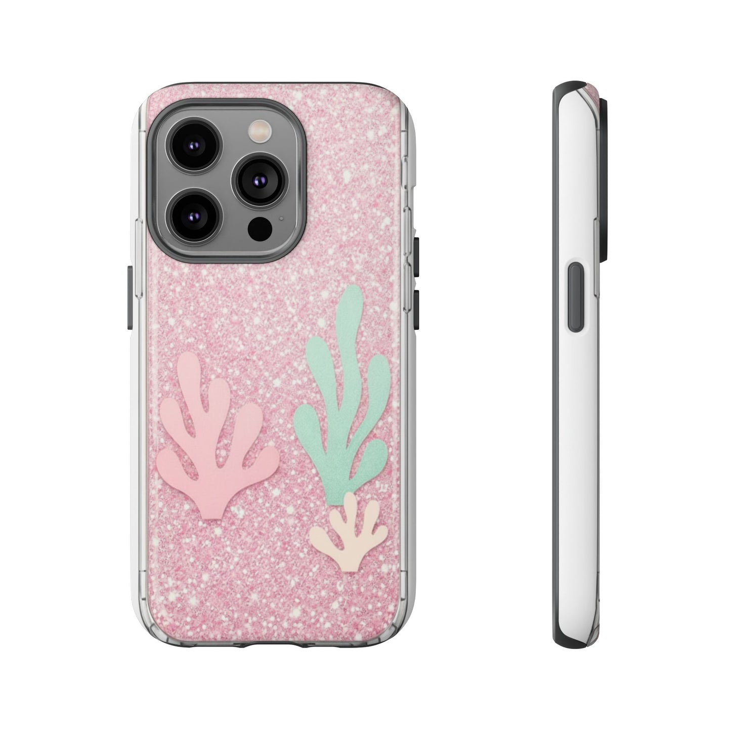 Pink Glitter Seaweed Tough Case - Sparkle Protective Phone Cover