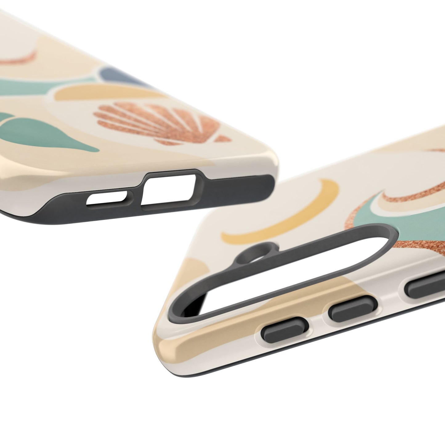 Sea Breeze Tough Phone Case — Retro Waves & Shells Design