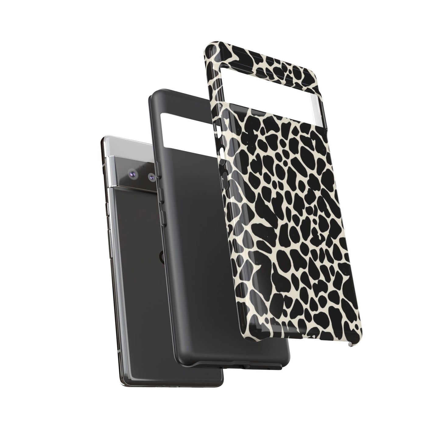 Black and White Cowhide Phone Case — Protective Tough Case