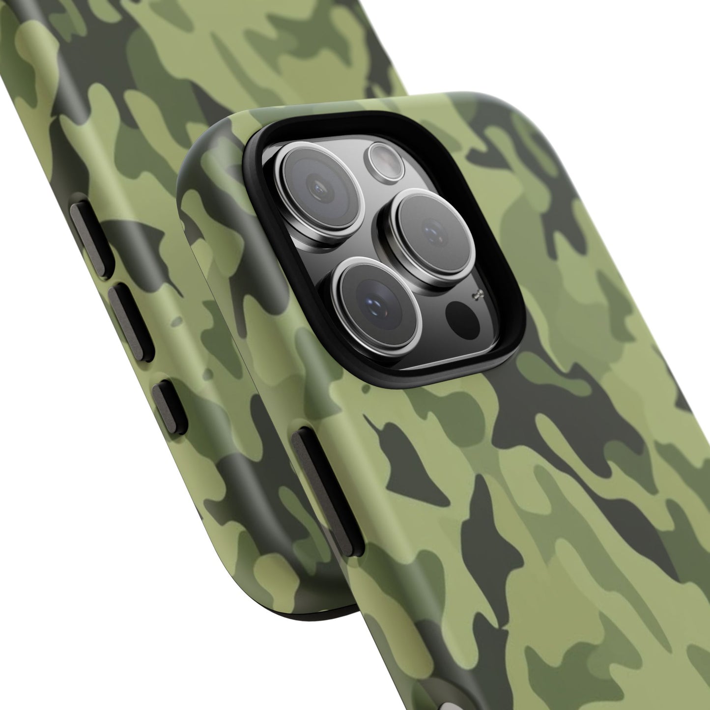 Camo Tough Phone Case — Military Green Protective iPhone Cover