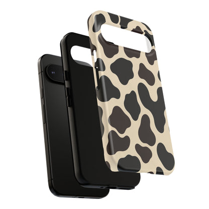 Cow Print Phone Case — Black & Cream Protective  Case