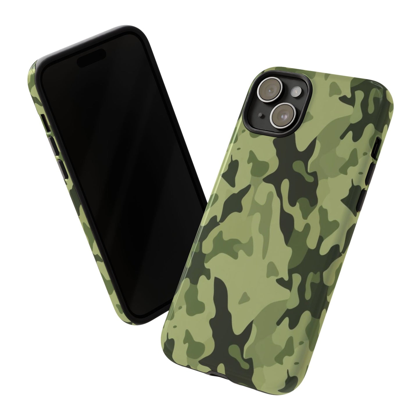 Camo Tough Phone Case — Military Green Protective iPhone Cover