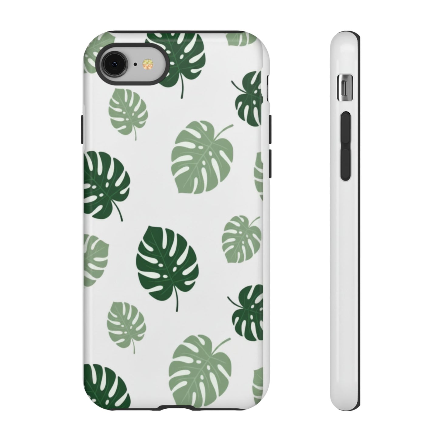 Monstera Leaf Tough Phone Case – Tropical Green Palm Pattern Protective Cover
