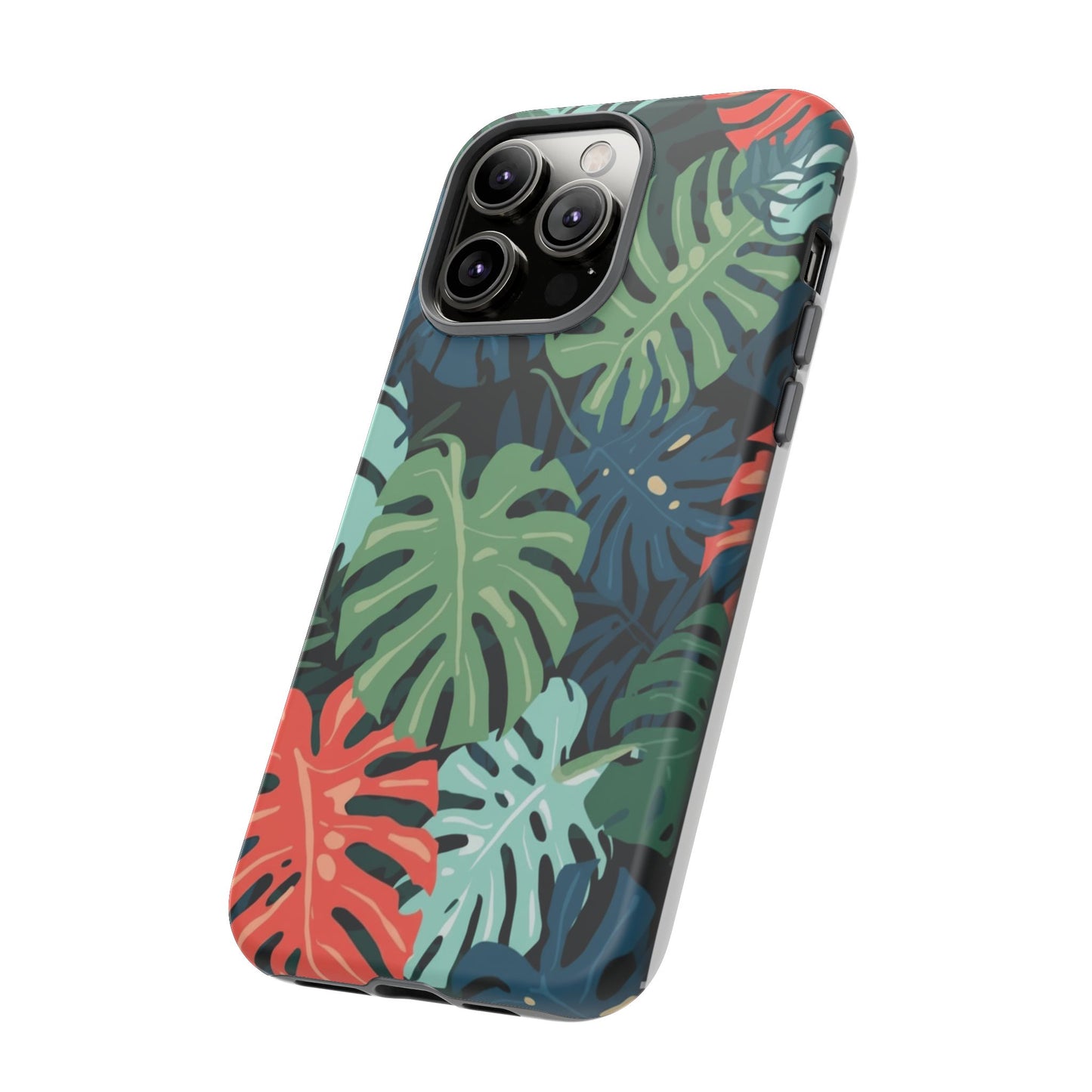 Tropical Monstera Phone Case — Colorful Leaf Protective Tough Case