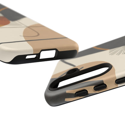Abstract Earth Tone Phone Case — Mid-Century Minimalist Tough Case