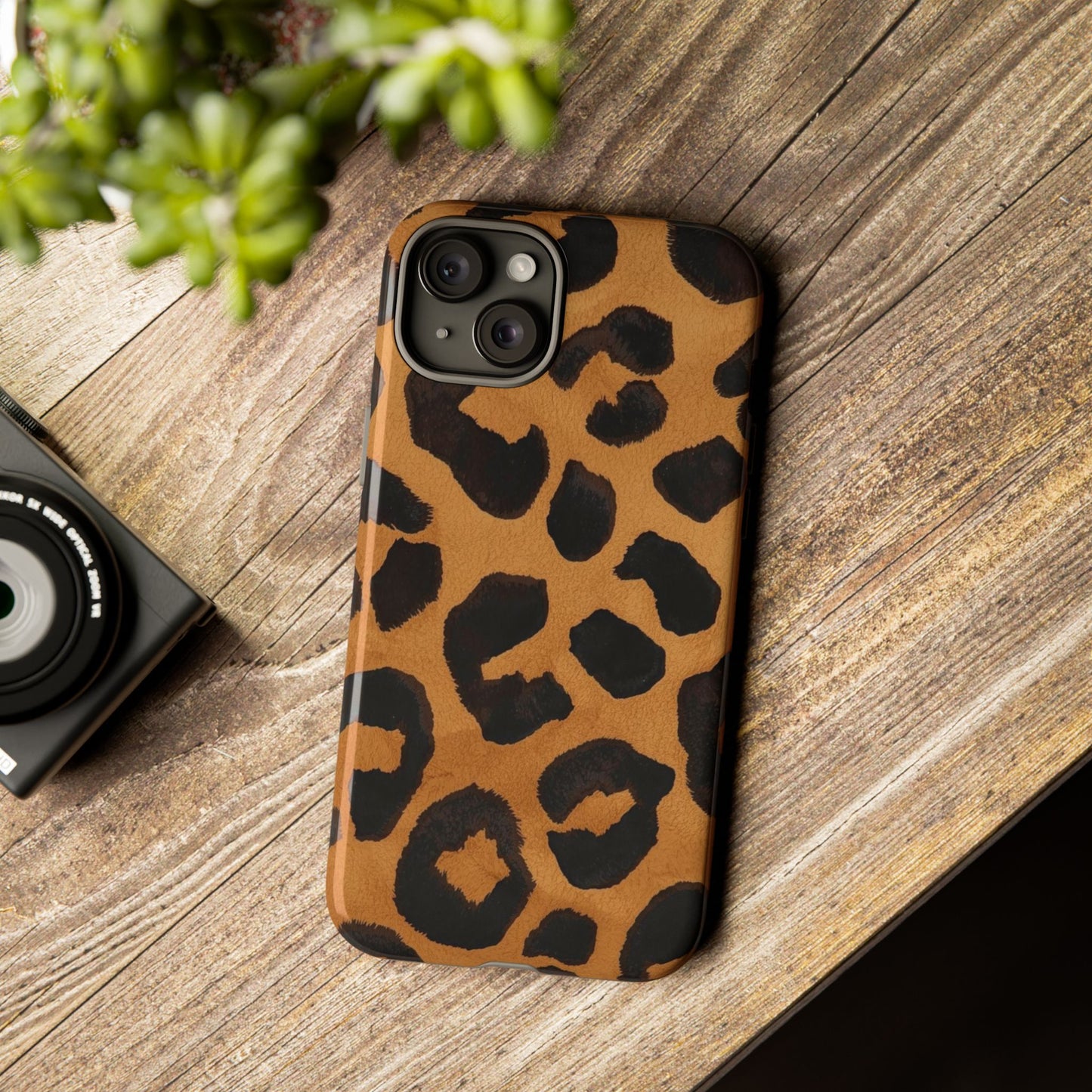 Leopard Print Tough Phone Case — Protective Animal Print iPhone Case