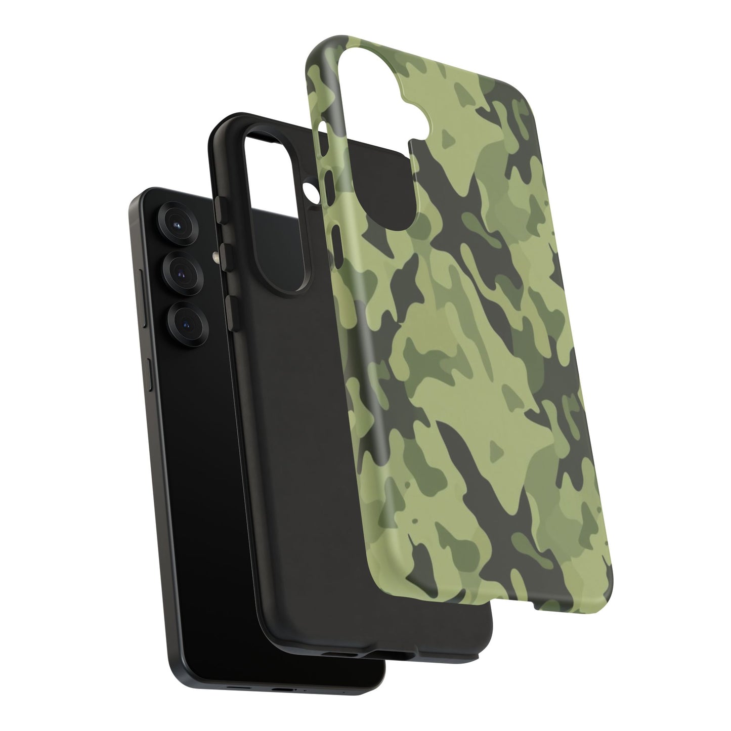 Camo Tough Phone Case — Military Green Protective iPhone Cover