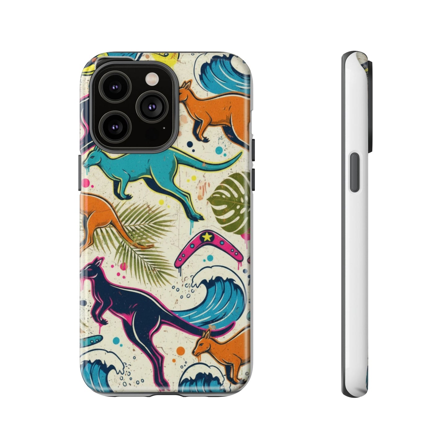 Tough Cases — Colorful Surfing Kangaroo Phone Case