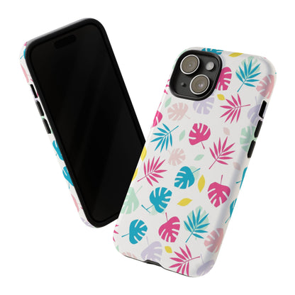 Tropical Leaf Phone Case — Colorful Pastel Monstera & Palm iPhone Case