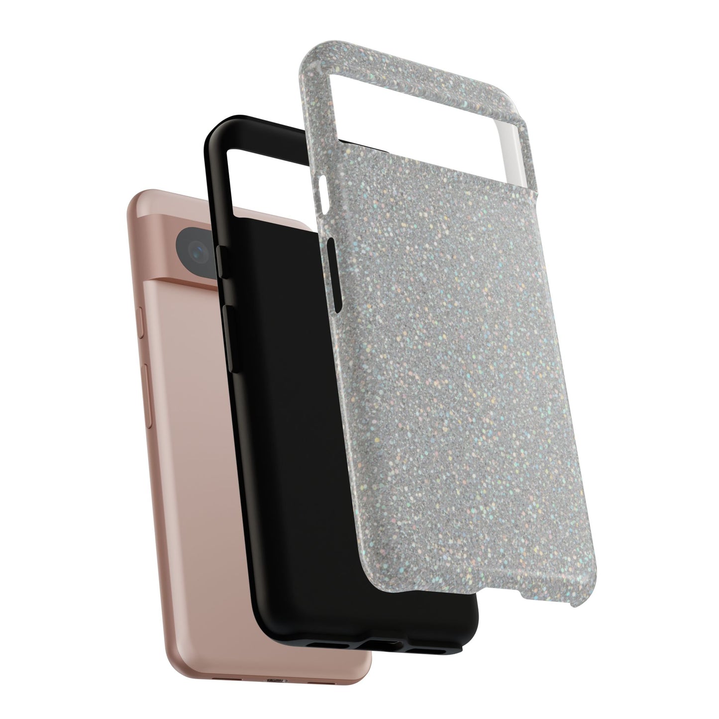 Glitter Silver Tough Phone Case — Sparkling Protective Phone Case