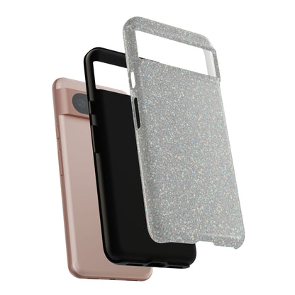 Glitter Silver Tough Phone Case — Sparkling Protective Phone Case