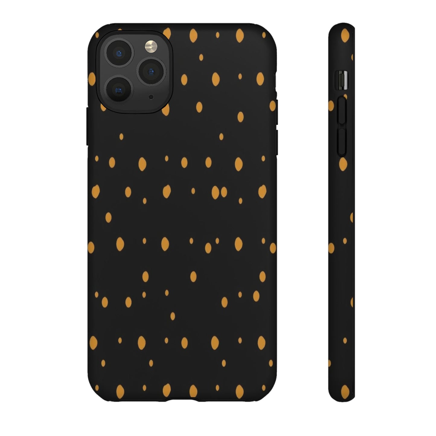 Black & Gold Dot Tough Phone Case — Protective Sparkle Pattern