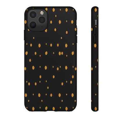 Black & Gold Dot Tough Phone Case — Protective Sparkle Pattern