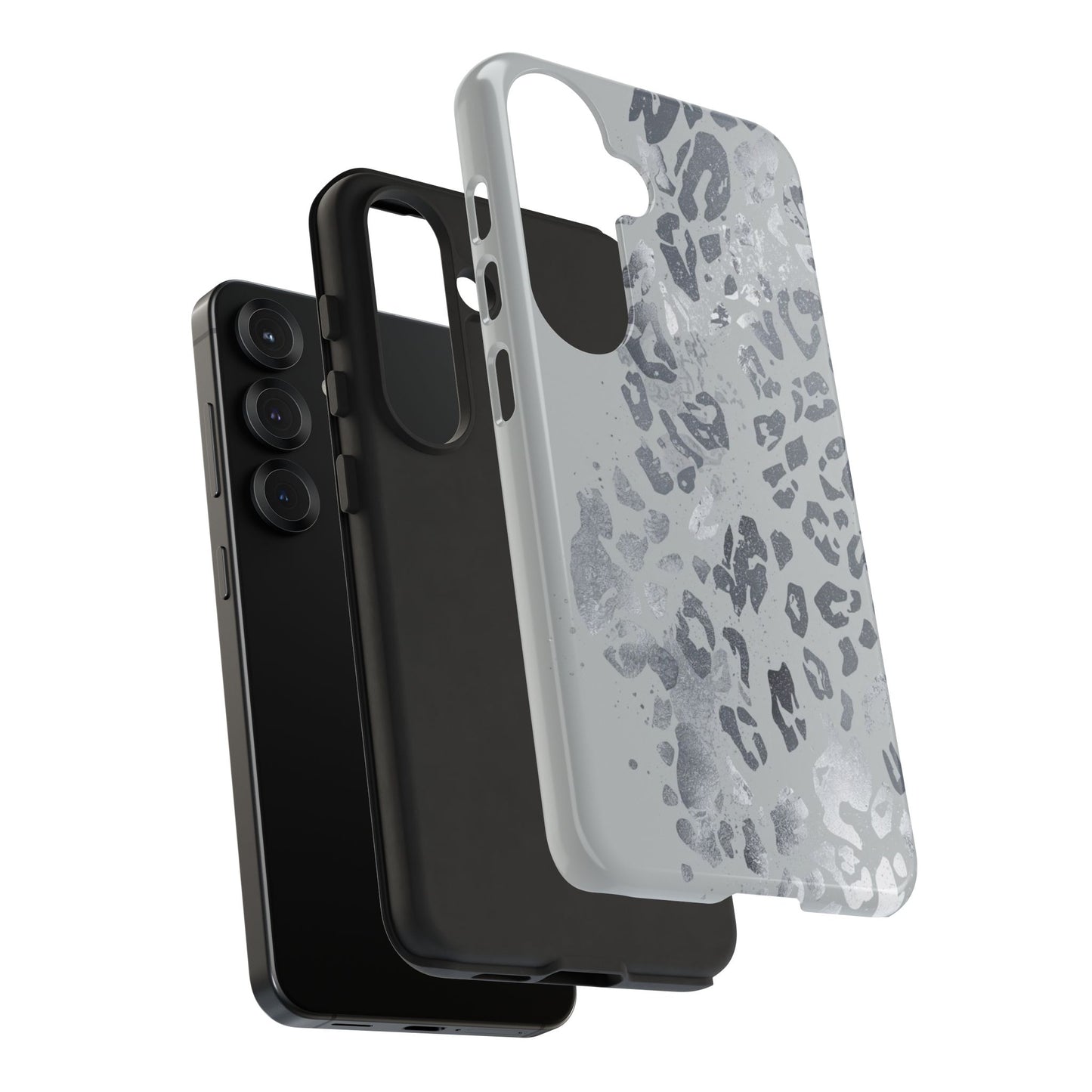 Gray Leopard Print Tough Phone Case