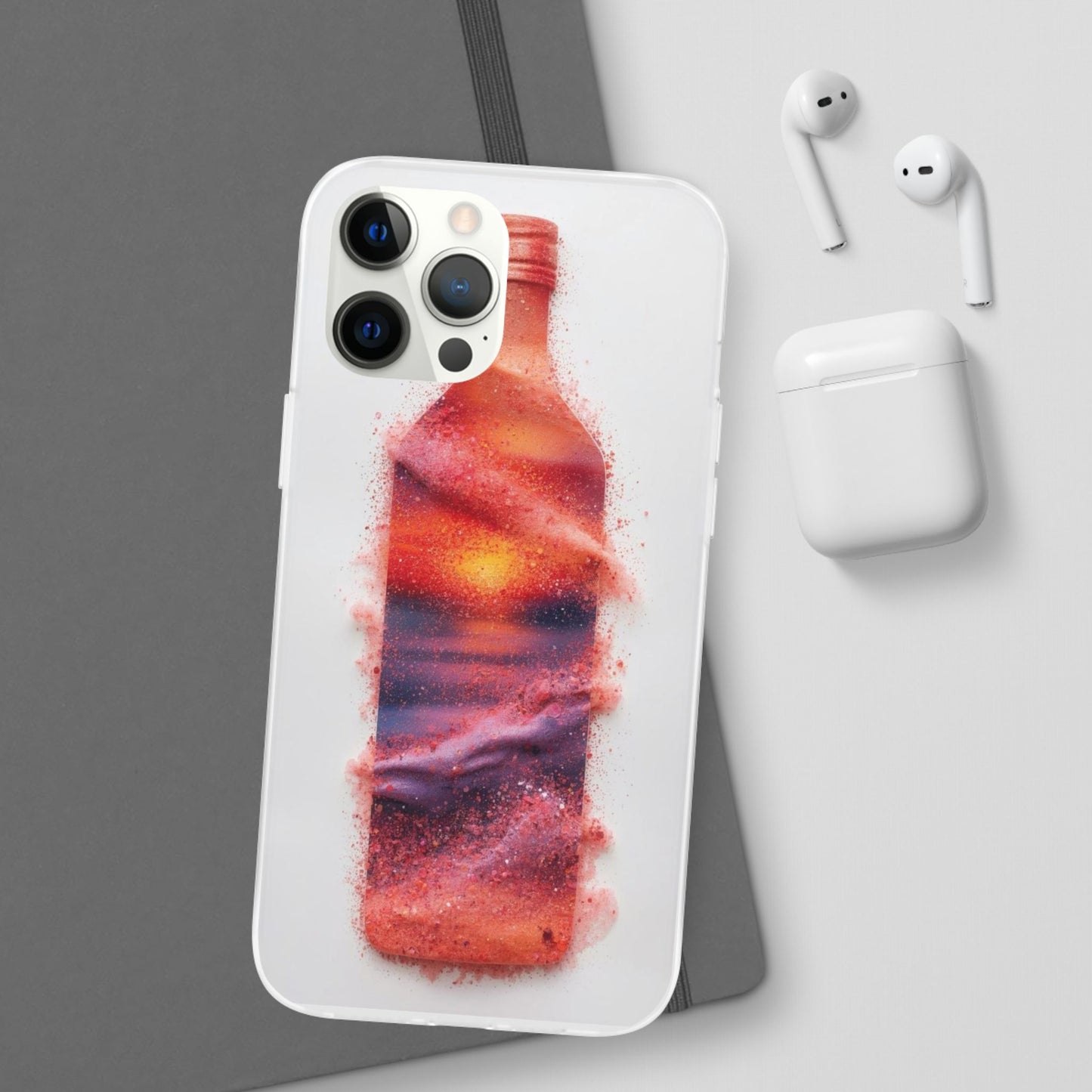 Galaxy Bottle Phone Case — Abstract Cosmic Beverage Design Flexible Case