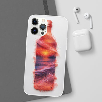 Galaxy Bottle Phone Case — Abstract Cosmic Beverage Design Flexible Case