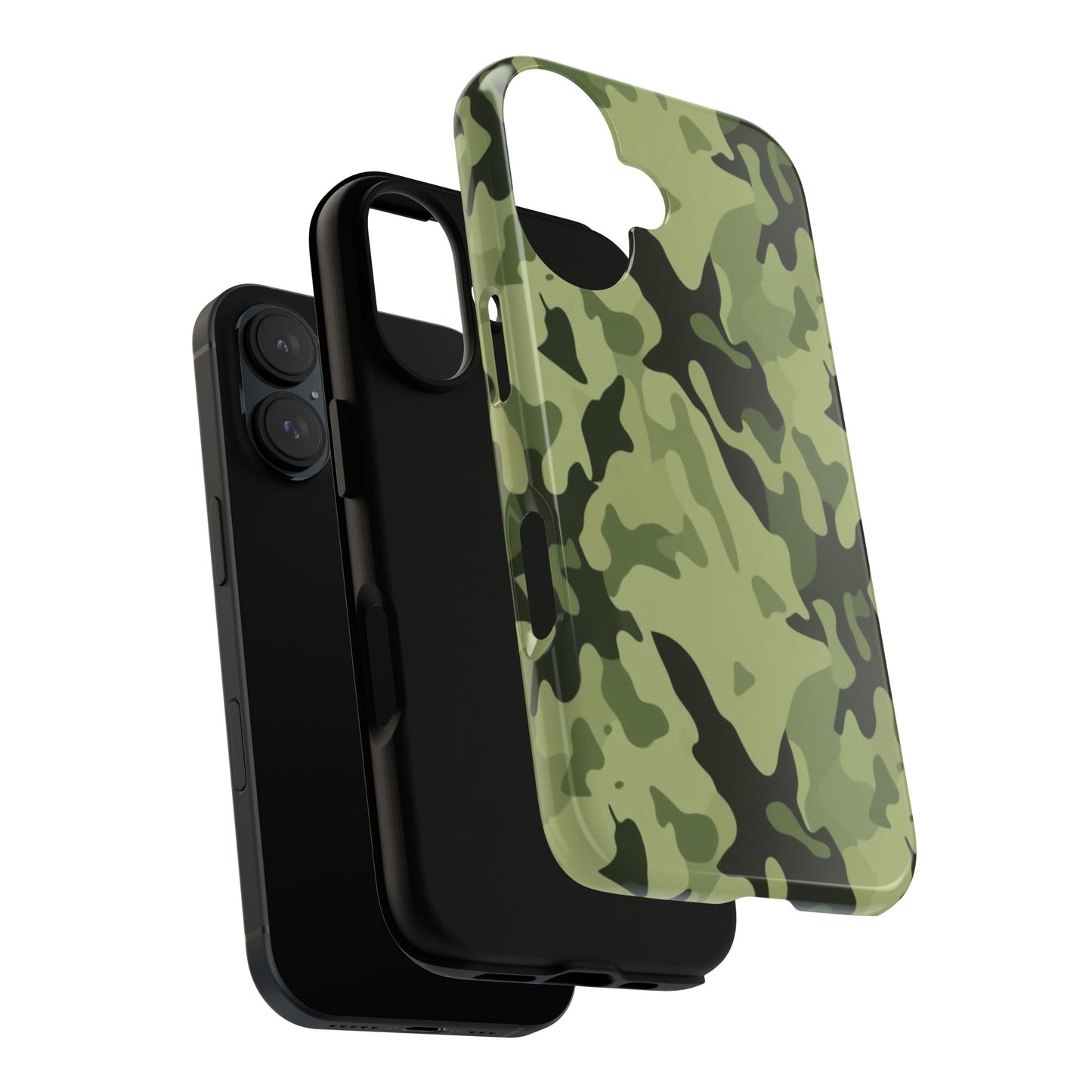 Camo Tough Phone Case — Military Green Protective iPhone Cover