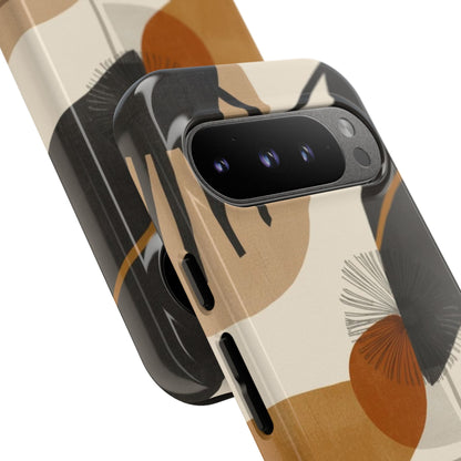 Abstract Earth Tone Phone Case — Mid-Century Minimalist Tough Case