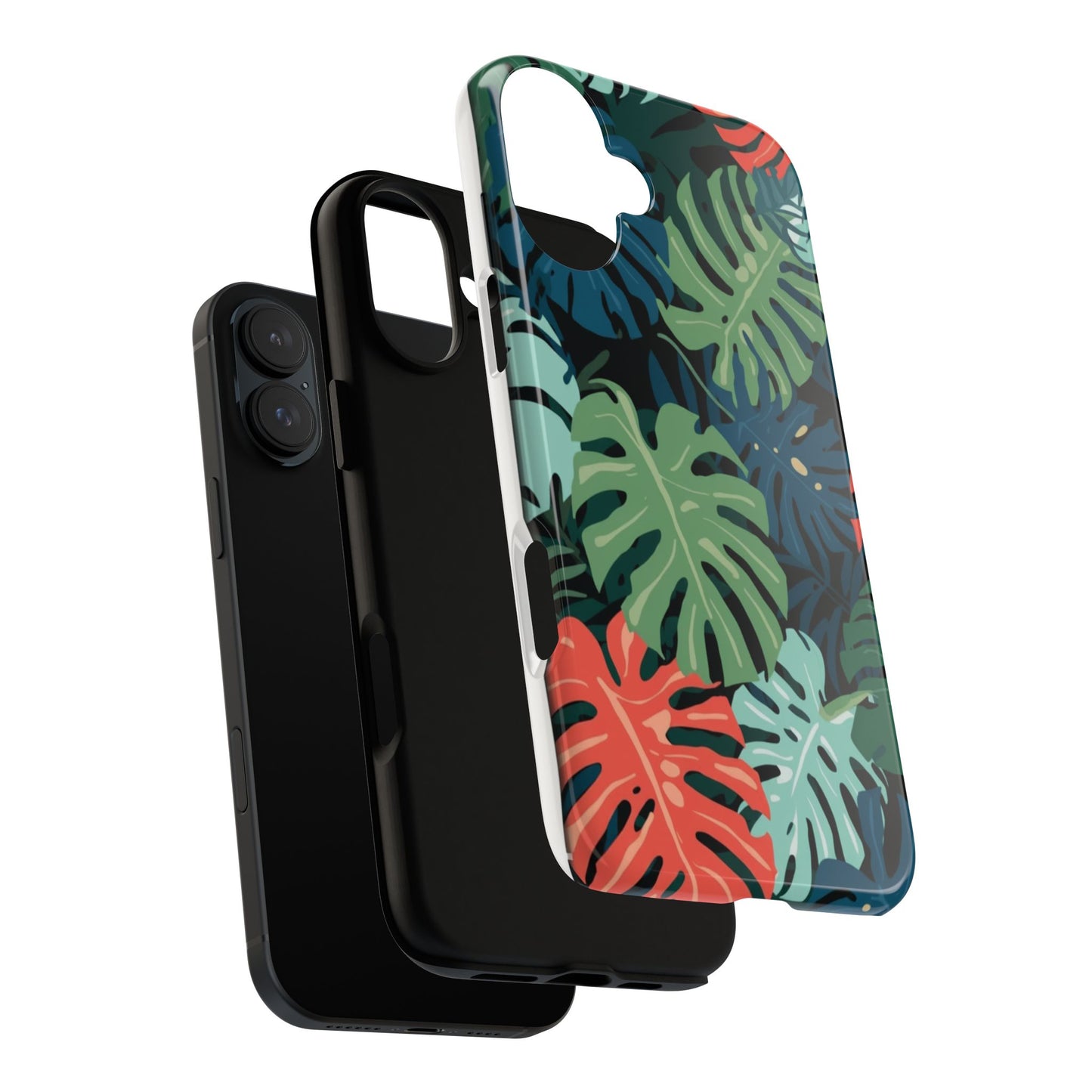 Tropical Monstera Phone Case — Colorful Leaf Protective Tough Case