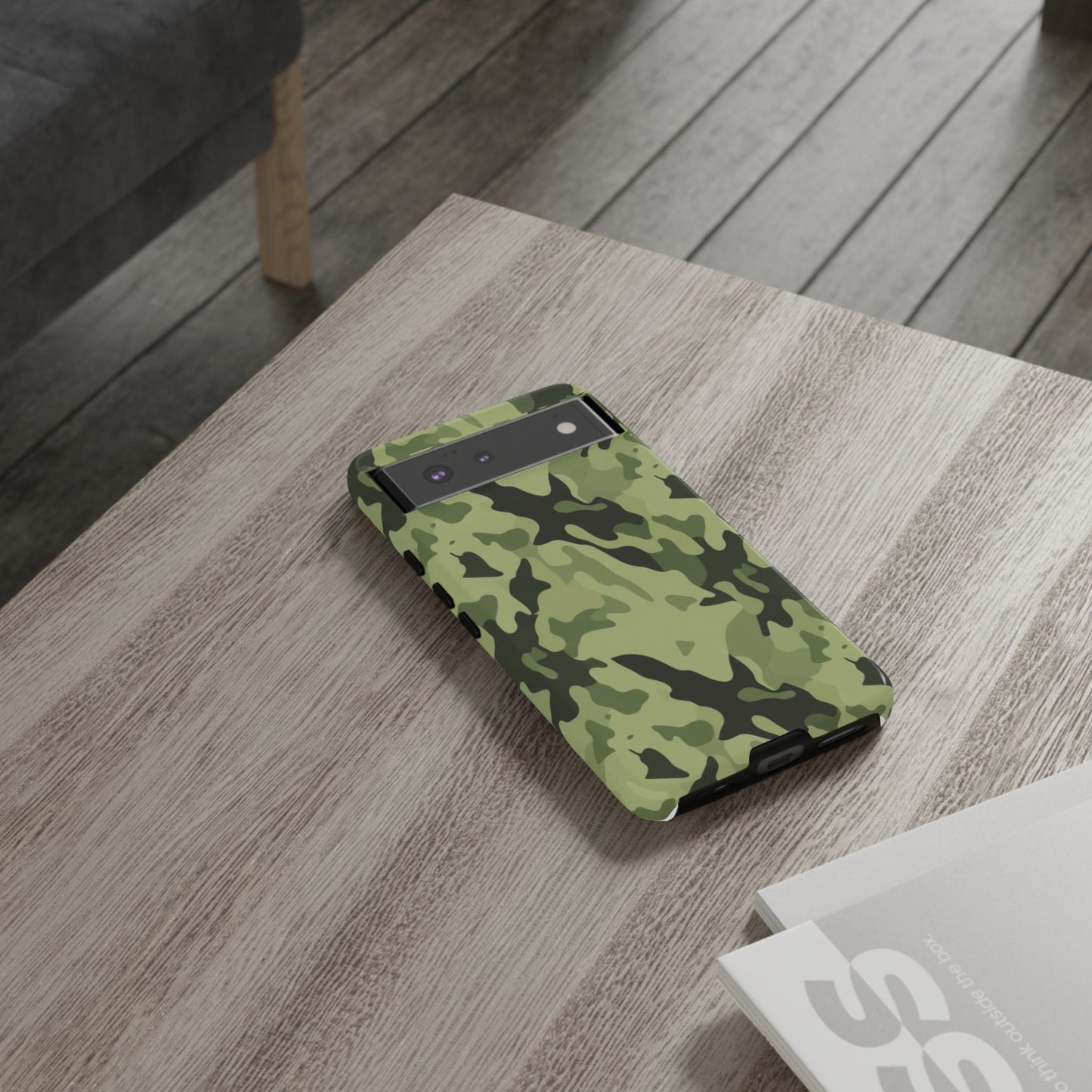 Camo Tough Phone Case — Military Green Protective iPhone Cover