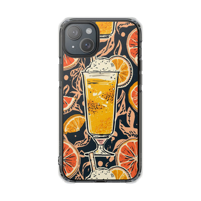 Clear Magnetic Phone Case — Citrus Beer Glass Design