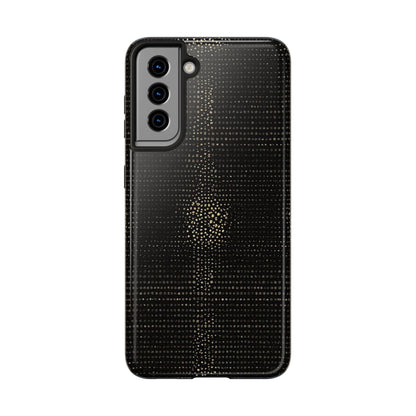 Tough Phone Case — Black Textured Metallic Dot Shield
