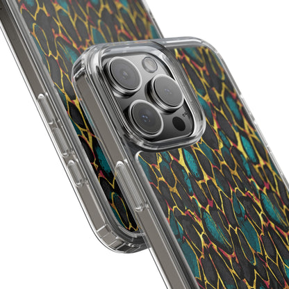 Teal Gold Leopard Clear Phone Case