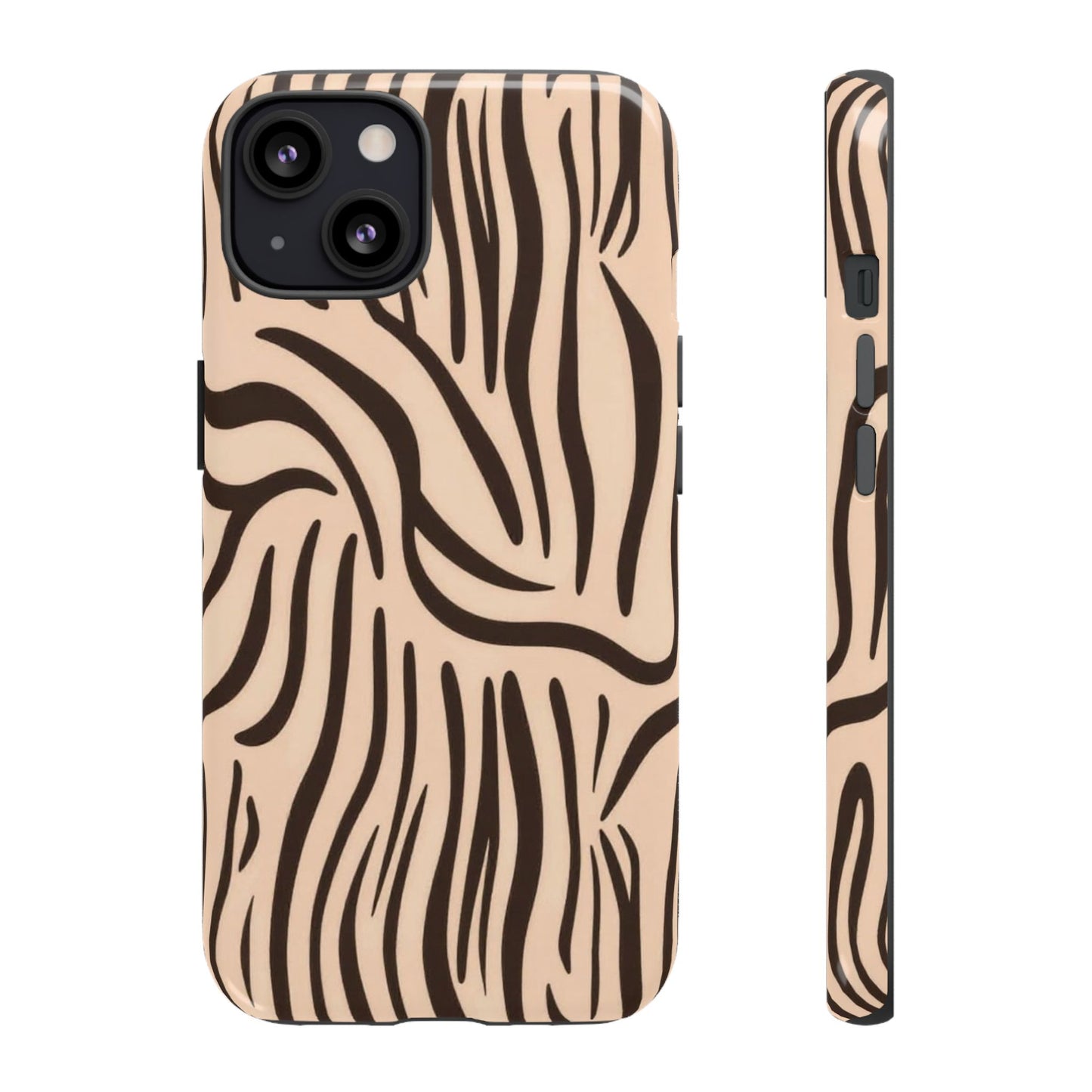 Zebra Stripe Tough Phone Case – Neutral Animal Print Protective Cover