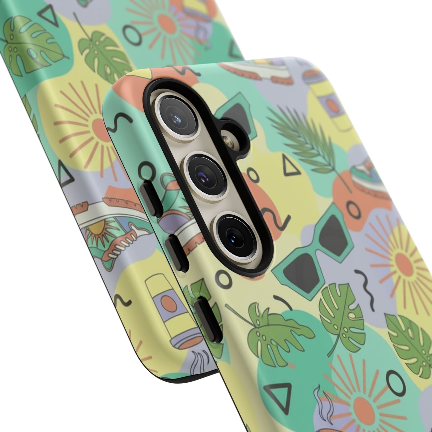 Tropical Summer Phone Case — Retro Sunglasses, Sneakers & Palm Pattern