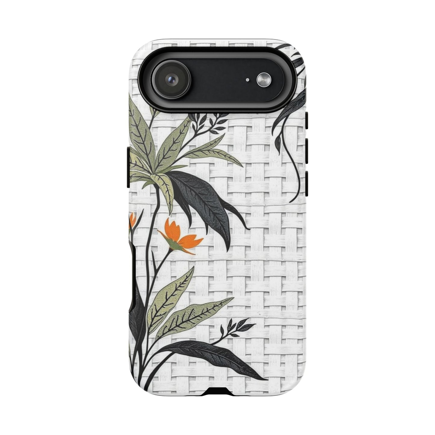 Floral Woven Tough Phone Case — Protective Botanical iPhone Cover