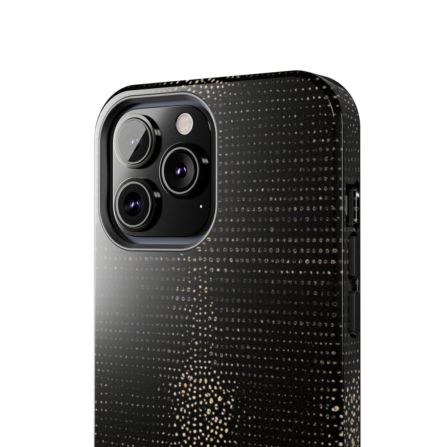 Tough Phone Case — Black Textured Metallic Dot Shield