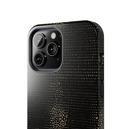 Tough Phone Case — Black Textured Metallic Dot Shield