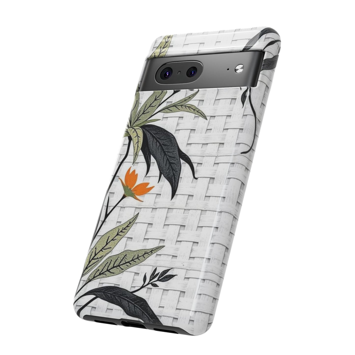 Floral Woven Tough Phone Case — Protective Botanical iPhone Cover