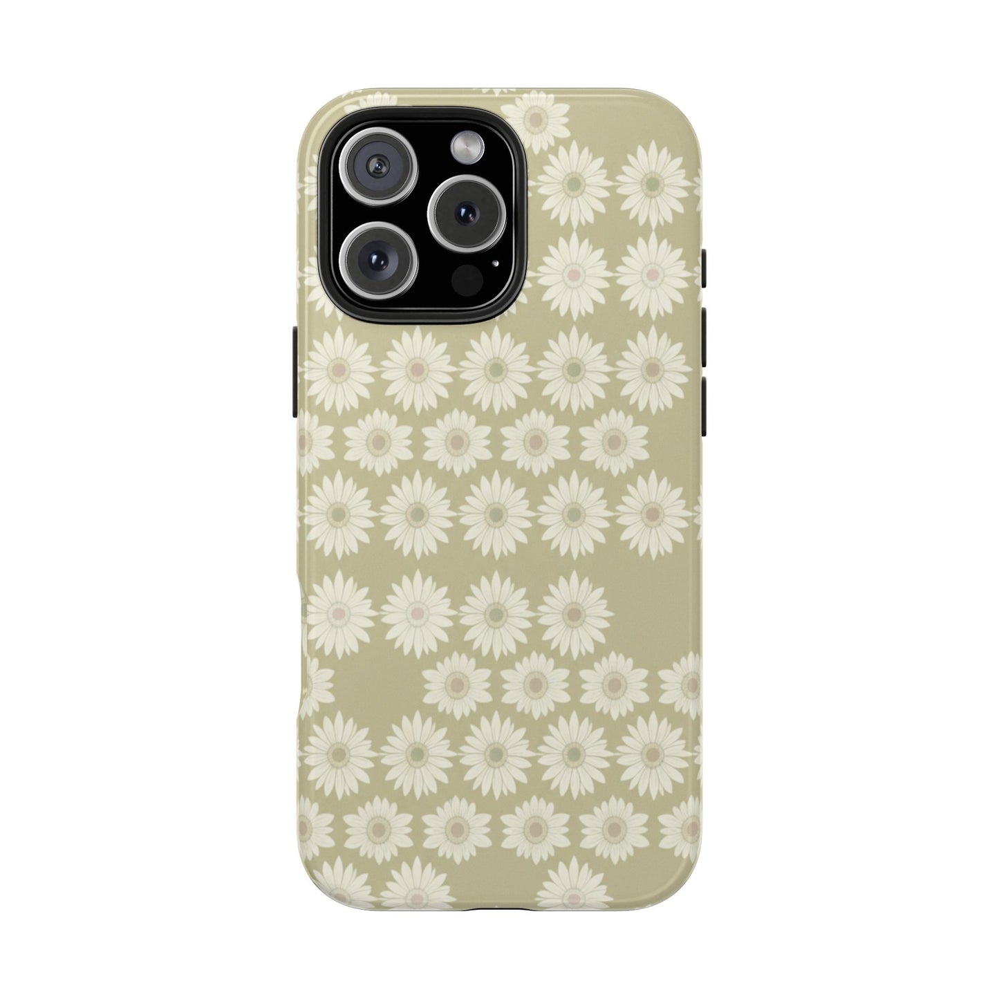 Daisy Pattern Tough Phone Case — Protective Floral iPhone Cover