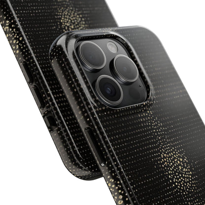 Tough Phone Case — Black Textured Metallic Dot Shield
