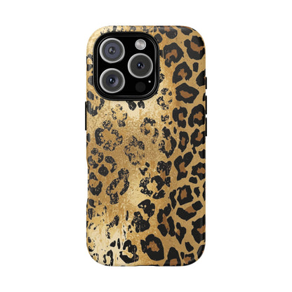 Leopard Print Tough Phone Case — Durable Protective iPhone Cover