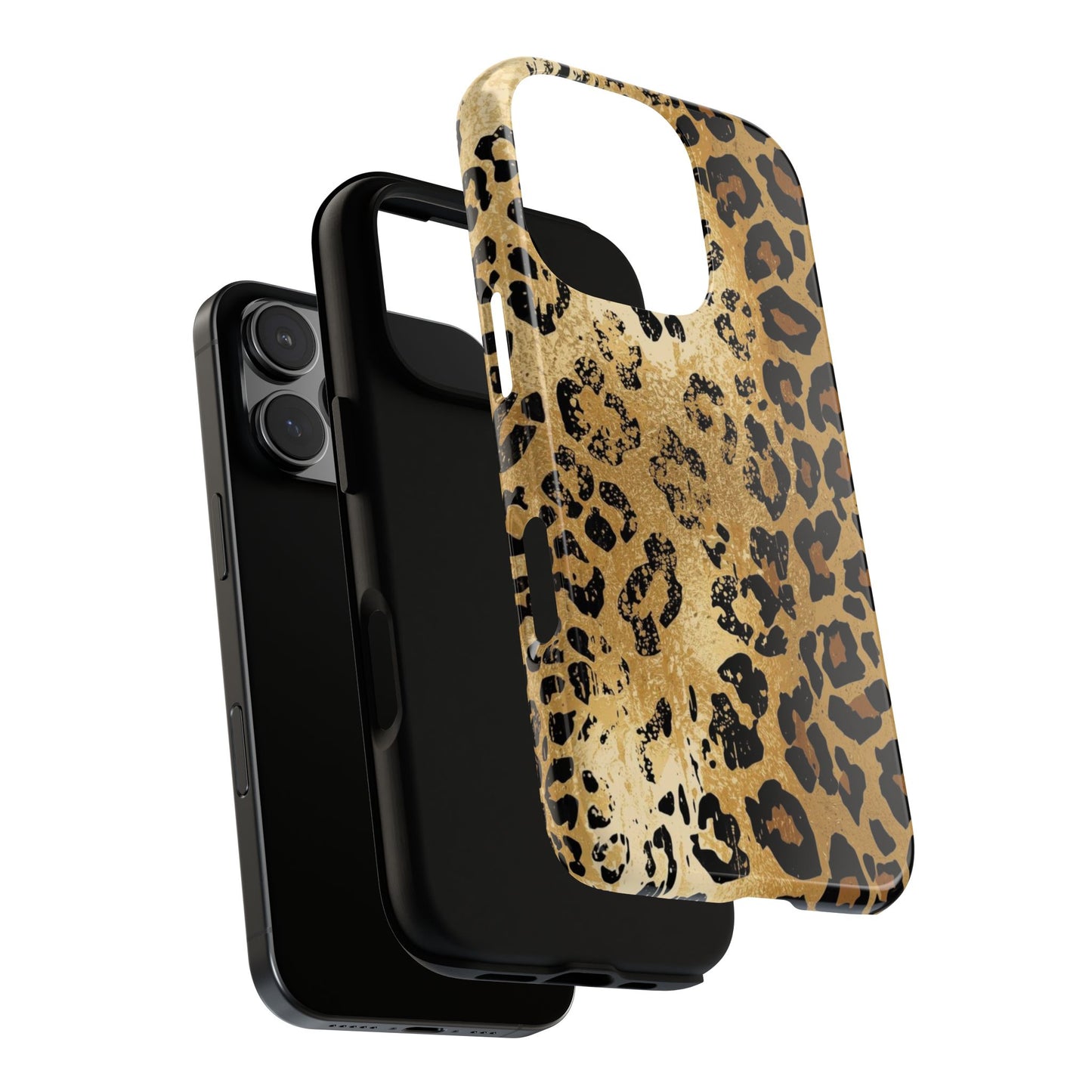Leopard Print Tough Phone Case — Durable Protective iPhone Cover
