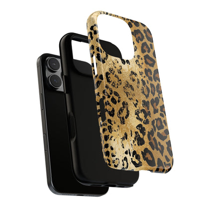 Leopard Print Tough Phone Case — Durable Protective iPhone Cover