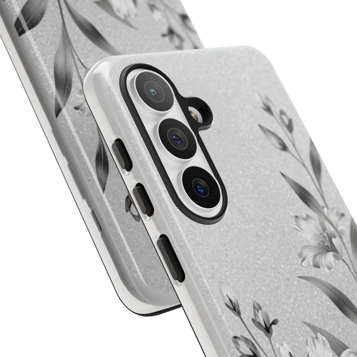 Floral Monochrome Phone Case — Elegant Black & White Lily Design