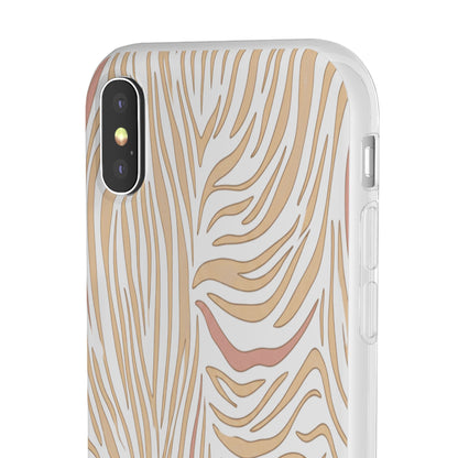 Neutral Zebra Print Flexi Case — Beige & Rose Gold Animal Pattern Phone Cover