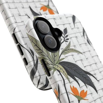 Floral Woven Tough Phone Case — Protective Botanical iPhone Cover