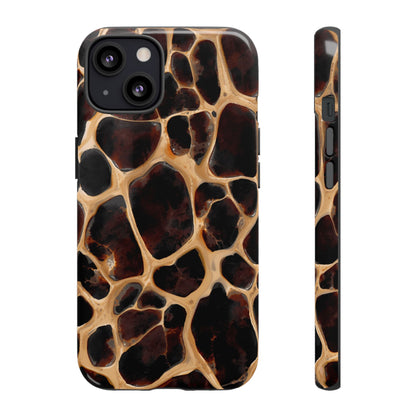 Phone Case — Brown Leather Dot Texture Rugged Protective Cover