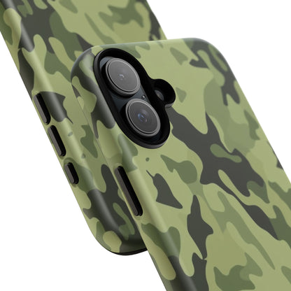 Camo Tough Phone Case — Military Green Protective iPhone Cover