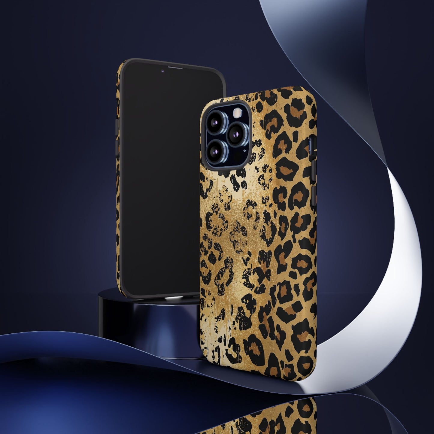 Leopard Print Tough Phone Case — Durable Protective iPhone Cover