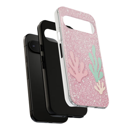 Pink Glitter Seaweed Tough Case - Sparkle Protective Phone Cover